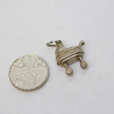 Sterling Silver Baby Pram Charm Pendant Vintage c1970