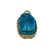 Sterling Silver Egyptian Revival Scarab Souvenir Pendant Antique c1930s