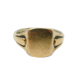 Sterling Silver Lined 9ct Yellow Gold Signet Ring Antique c1930 Size Q 1/2