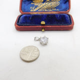 Sterling Silver Diamante Drop Charm Pendant Vintage c1970