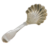 George IV Sterling Silver Shell Bowl Tea Caddy Spoon Antique 1830 Birmingham