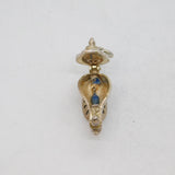 Sterling Silver Opening Lamp With Blue Enamel Genie Charm Pendant Vintage c1970s