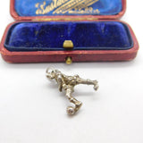 Sterling Silver Man Playing Football Charm Pendant Vintage c1970