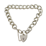 Sterling Silver Chunky Curb Link Charm Bracelet Vintage 1963 Birmingham