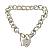Sterling Silver Chunky Curb Link Charm Bracelet Vintage 1963 Birmingham
