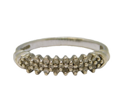 9ct White Gold & Brilliant Cut Diamond Half-Eternity Ring Vintage c1990 London