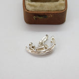 Sterling Silver Gondola Venetian Charm Pendant Vintage c1970