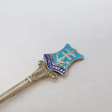 Sterling Silver Enamel Lockgilphead Souvenir Spoon Vintage 1964 Birmingham