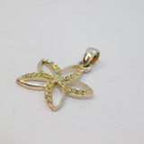 Sterling Silver Spinel Set Open Flower Charm Pendant Vintage c1970