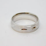 Sterling Silver Spinel Set Wave Design Semi-Brushed Ring Vintage c1970 Size P