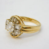 9ct Yellow Gold White Sapphire Set Cluster Ring Vintage 2007 Birmingham
