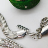 Silver Plated Snake Serpent Statement Costume Necklace Vintage c2000