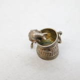 Sterling Silver Cat in the Rubbish Bin Charm Pendant Vintage c1970s