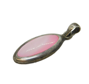 Sterling Silver Pink Mother of Pearl Charm Pendant Vintage c1970s