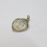 Sterling Silver Scenic St Christopher Travel Charm Pendant Vintage c1970