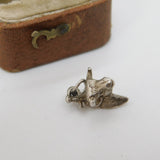 Sterling Silver Bull Head with Cross Charm Pendant Vintage c1970
