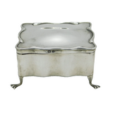 Victorian Sterling Silver Paw Foot Jewellery Box Antique 1901 Birmingham
