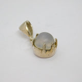 Sterling Silver Cabochon Moonstone With Amethyst Charm Pendant Vintage c1990
