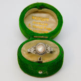 Sterling Silver Mother Of Pearl Cabochon Ring Vintage c1970 Size L