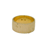 Gold On Sterling Silver Italian Textured Wide Band Ring Vintage c1970 Size M 1/2