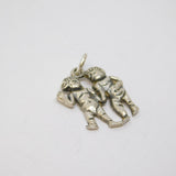 .835 Silver Gemini Twins Charm Pendant Vintage c1970