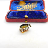 Victorian Sterling Silver Cabochon Moss Agate Drop Pendant Antique c1890