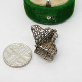 Sterling Silver Note Inside Grand Piano Opening Charm Pendant Vintage c1970