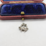 Sterling Silver Cancer the Crab Zodiac Charm Pendant Vintage c1970