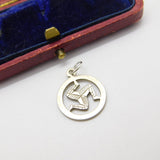 Sterling Silver Triskelion Symbol Charm Pendant Vintage c1970