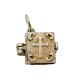 Sterling Silver Opening Bible Charm Pendant Vintage c1970