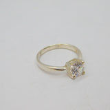 Sterling Silver Spinel Solitaire Engagement Ring Contemporary c1990 Size L