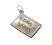 Sterling Silver Good Luck Envelope Charm Pendant Vintage c1970s