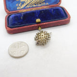 Sterling Silver Prickly Hedgehog Charm Pendant Vintage c1970