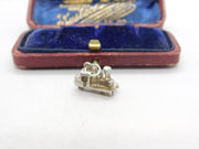 Sterling Silver Steam Train Charm Pendant Vintage c1970