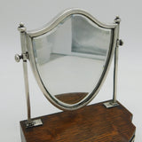 Edwardian Sterling Silver & Wooden Jewellery Box & Mirror Antique 1905