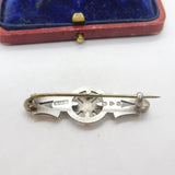 Victorian Sterling Silver Maltese Cross Sweetheart Brooch 1897 Chester Antique