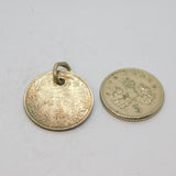 Victorian Sterling Silver Sixpence Coin Charm Pendant Antique 1889