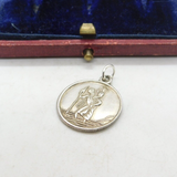 Sterling Silver St Christopher Travel Saint Charm Pendant Vintage c1970