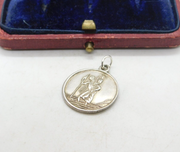 Sterling Silver St Christopher Travel Saint Charm Pendant Vintage c1970