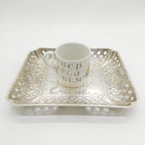 George III Sterling Silver Bird & Flower Pattern Fruit Basket Antique 1799