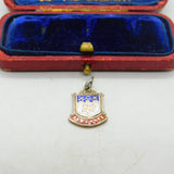 Sterling Silver and Coloured Enamel Travel Shield Charm Penzance Vintage c1970