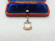 Sterling Silver and Coloured Enamel Travel Shield Charm Penzance Vintage c1970