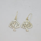 Pair of Sterling Silver Tree Of Life Hook Drop Earrings Vintage c1990
