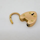 Edwardian 9ct Gold Heart Lock Pendant or Bracelet Clasp Antique 1908 Chester