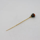 Scottish Victorian 12ct Gold, Agate, Bloodstone Set Ball Stick Pin Antique