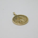Sterling Silver Raised Edge St Christopher Travel Charm Pendant Vintage c1970s