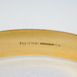 9ct Yellow Gold on Metal Core Floral Pattern Bangle Bracelet Antique c1930s