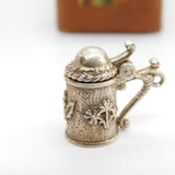 Sterling Silver Openable Beer Tankard Charm Pendant Vintage c1970