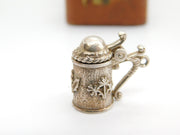 Sterling Silver Openable Beer Tankard Charm Pendant Vintage c1970