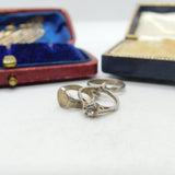 Sterling Silver Trio of Love Rings Charm Pendant Vintage c1970